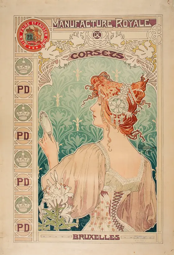 Plakát Manufacture Royale De Corsets od Alfonse Muchy