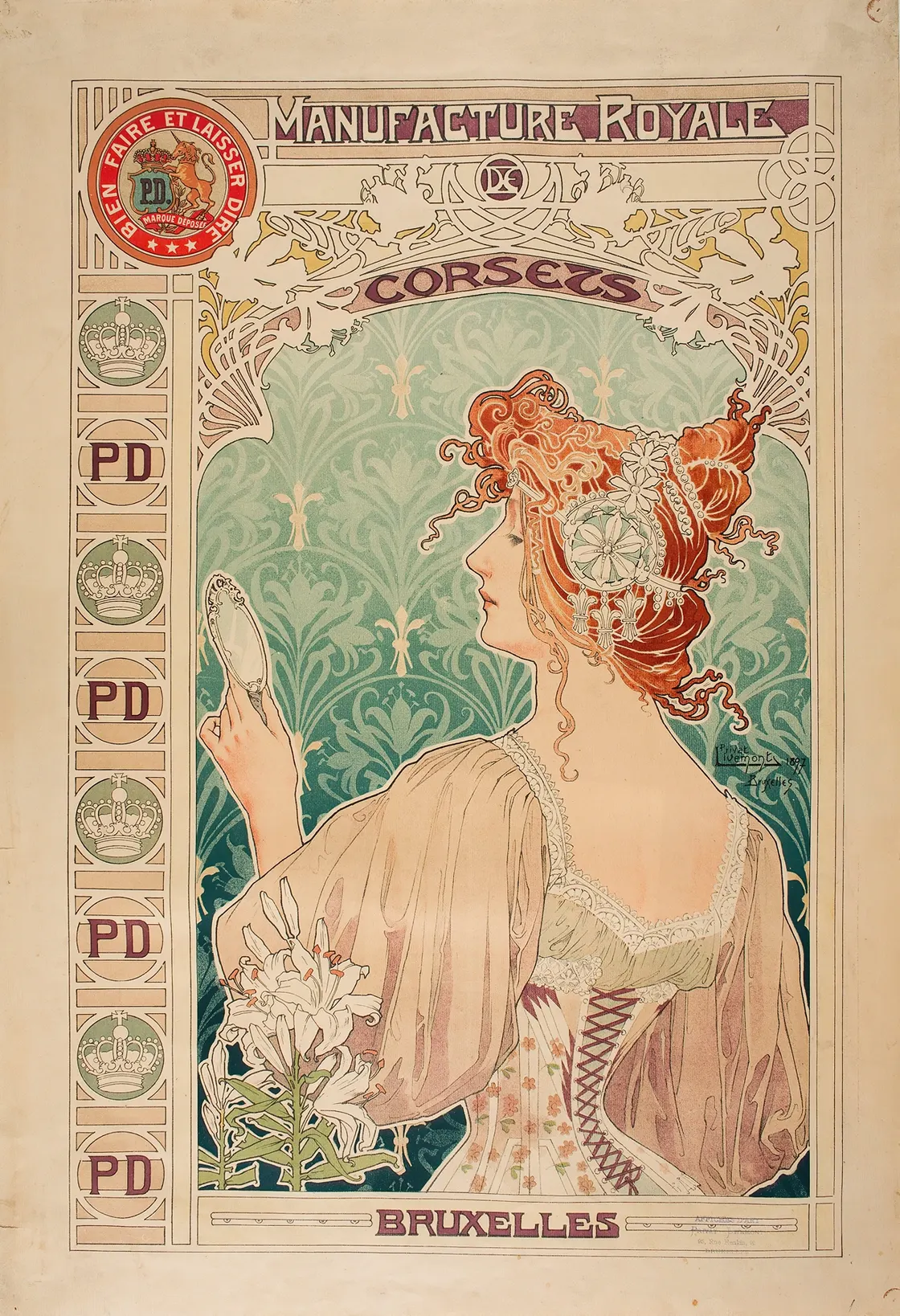 Plakát Manufacture Royale De Corsets od Alfonse Muchy