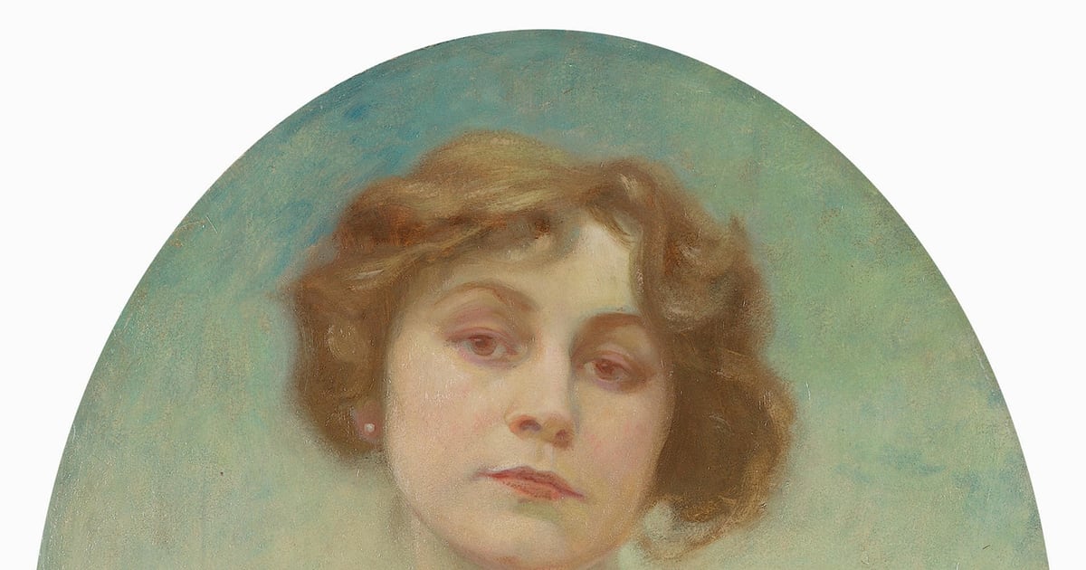 Portrait of a Young Woman in Folk Costume by Alphonse Mucha (1921 ...
